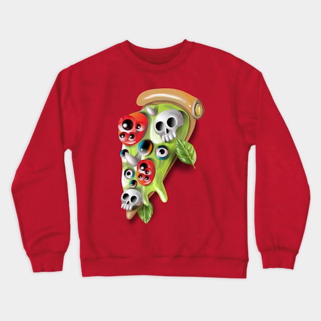 Pizza Monster Crewneck Sweatshirt by fakeface